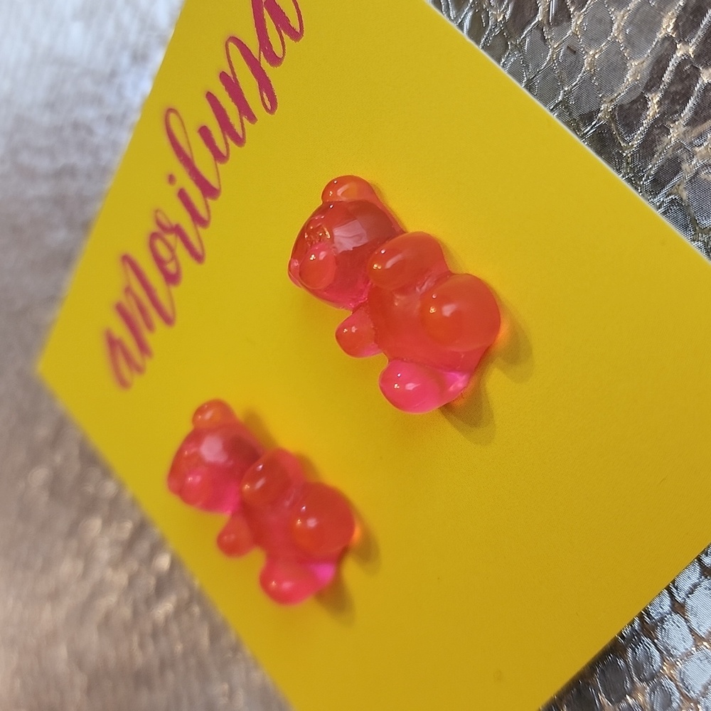 Pink Gummy Bear Studs